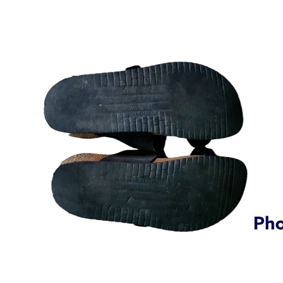 MEMPHISTO HELEN WOMEN'S SANDAL SIZE 7 (38) BLACK LEATHER SLIDE CROSS TOES Mephis - Picture 7 of 11